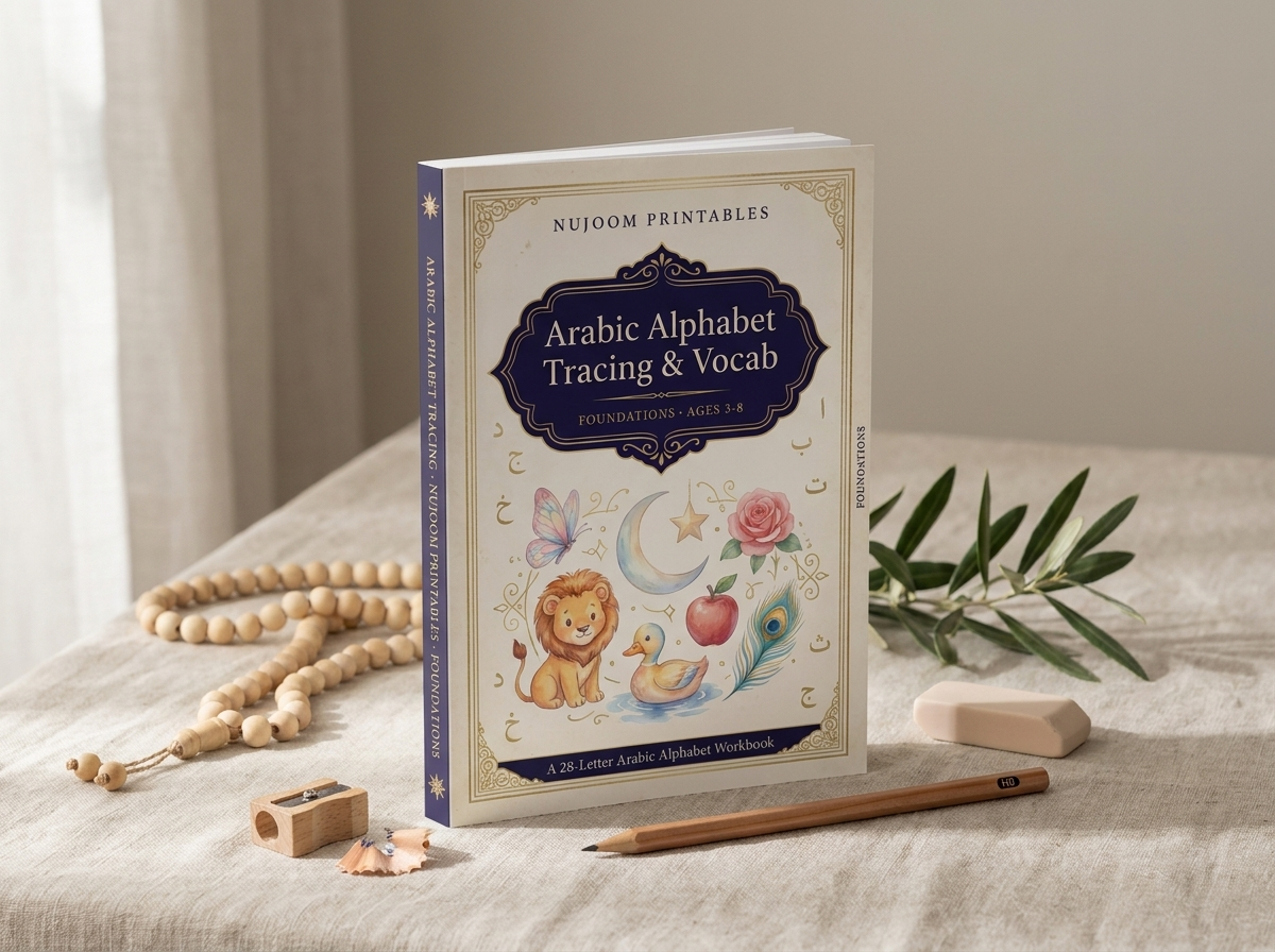 PDF · Arabic Alphabet Tracing Worksheets | 28 Letters with Watercolour Illustrations & Certificate