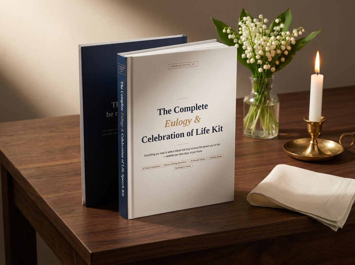 PDF · The Complete Eulogy & Celebration of Life Kit — 8 Templates, AI Prompts & Readings