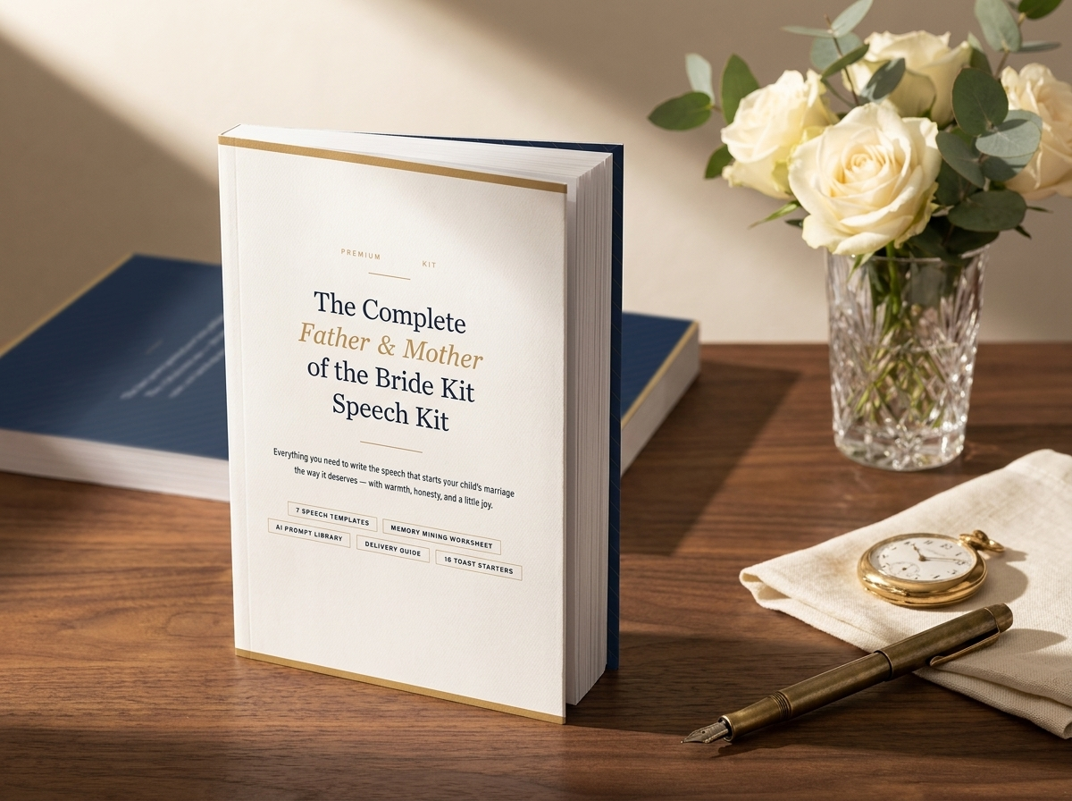 PDF · The Complete Father & Mother of the Bride Kit — 7 Templates, AI Prompts & Toast Starters
