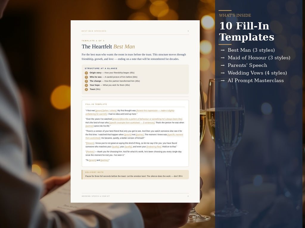 Wedding Speech Kit - listing-2-templates