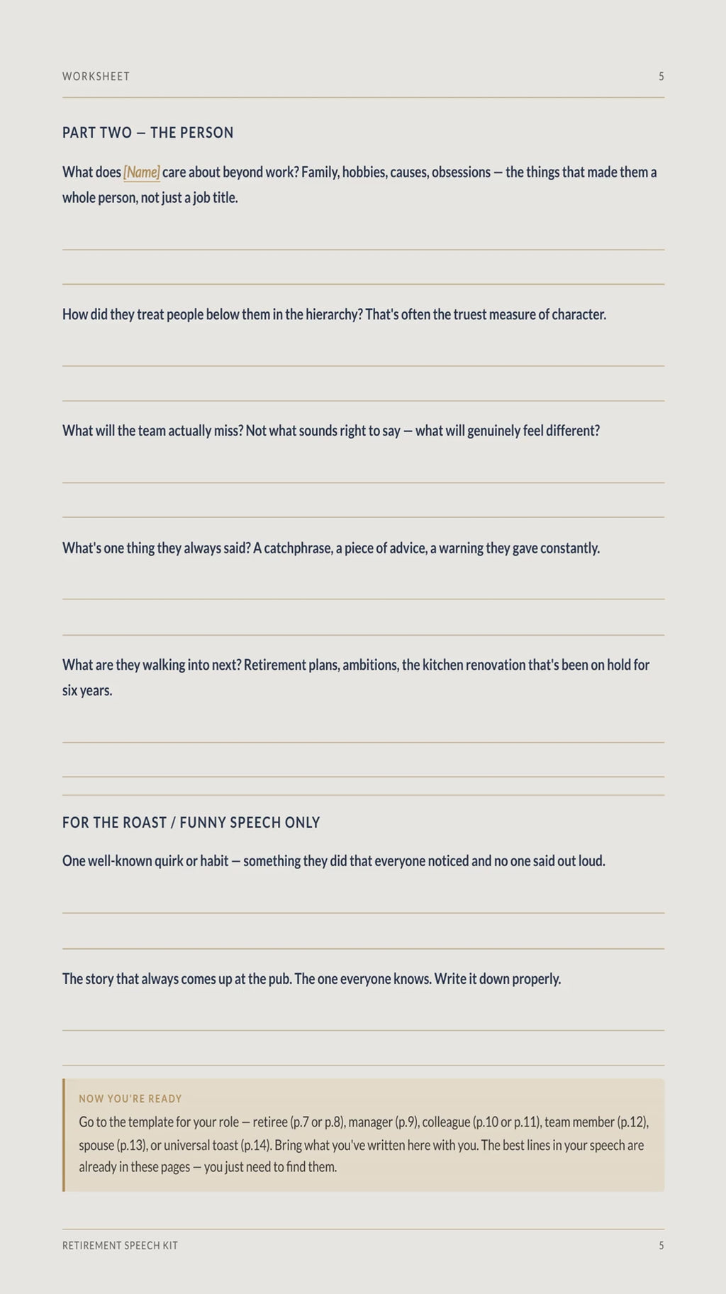 Retirement Speech — product preview