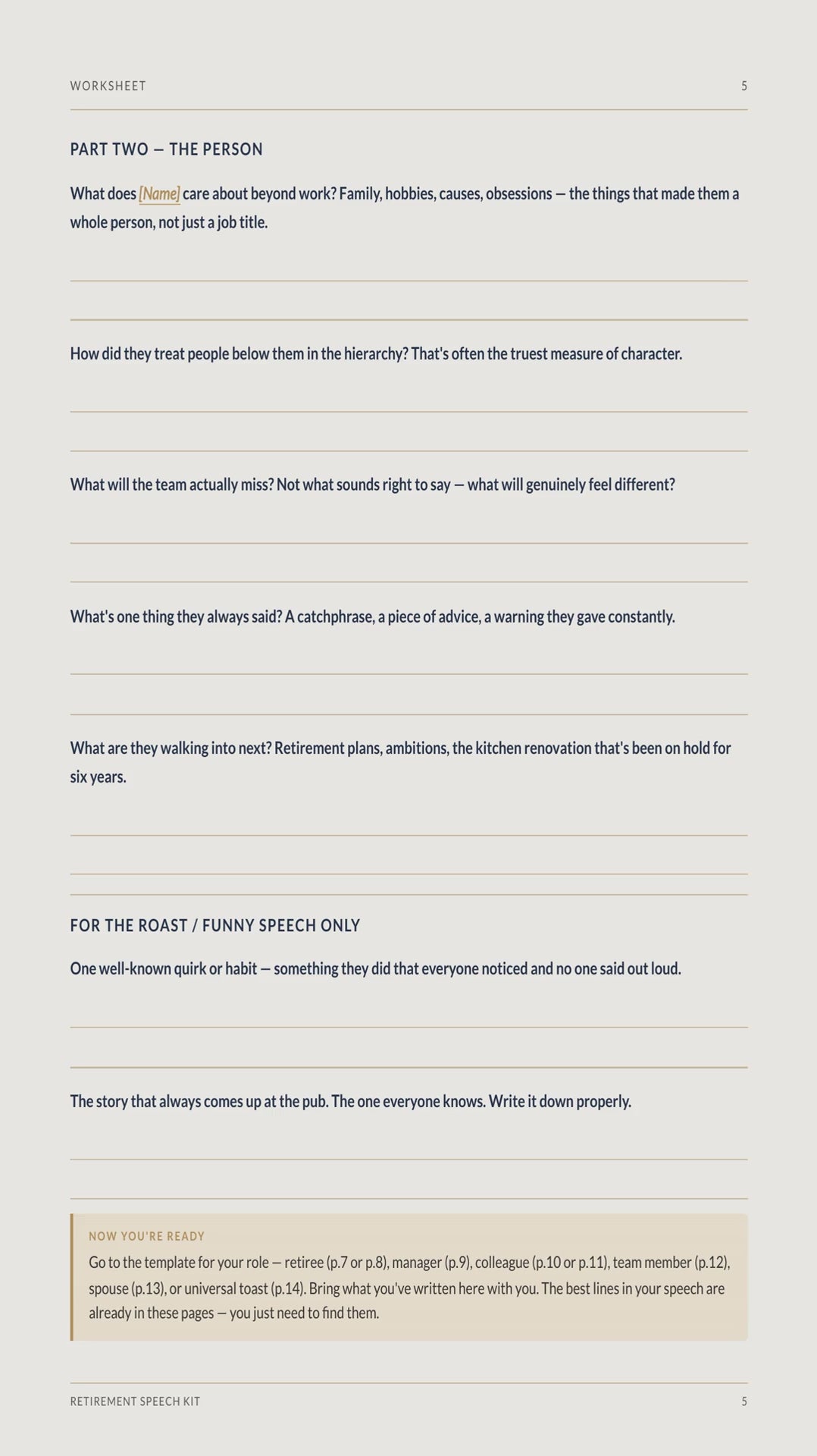 Retirement Speech — product preview