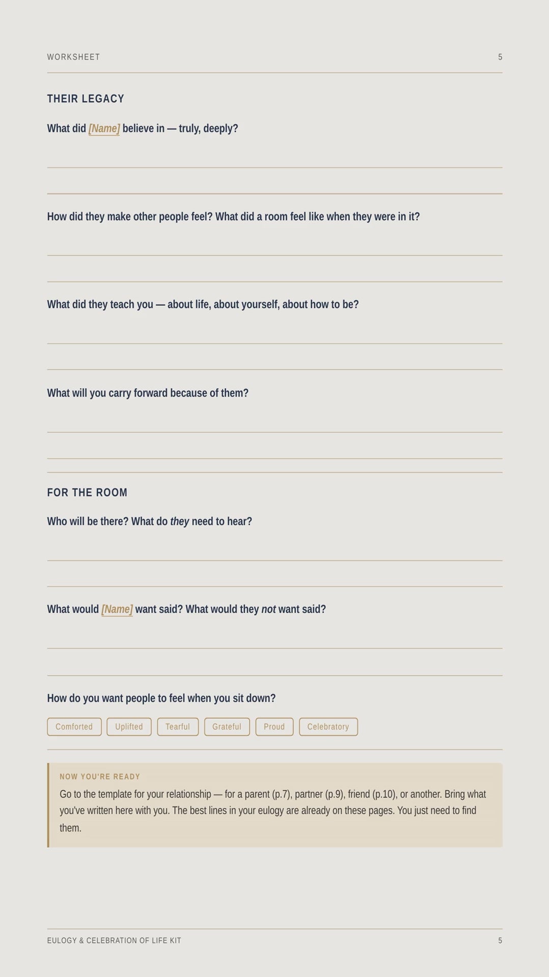 Eulogy & Celebration of Life — product preview