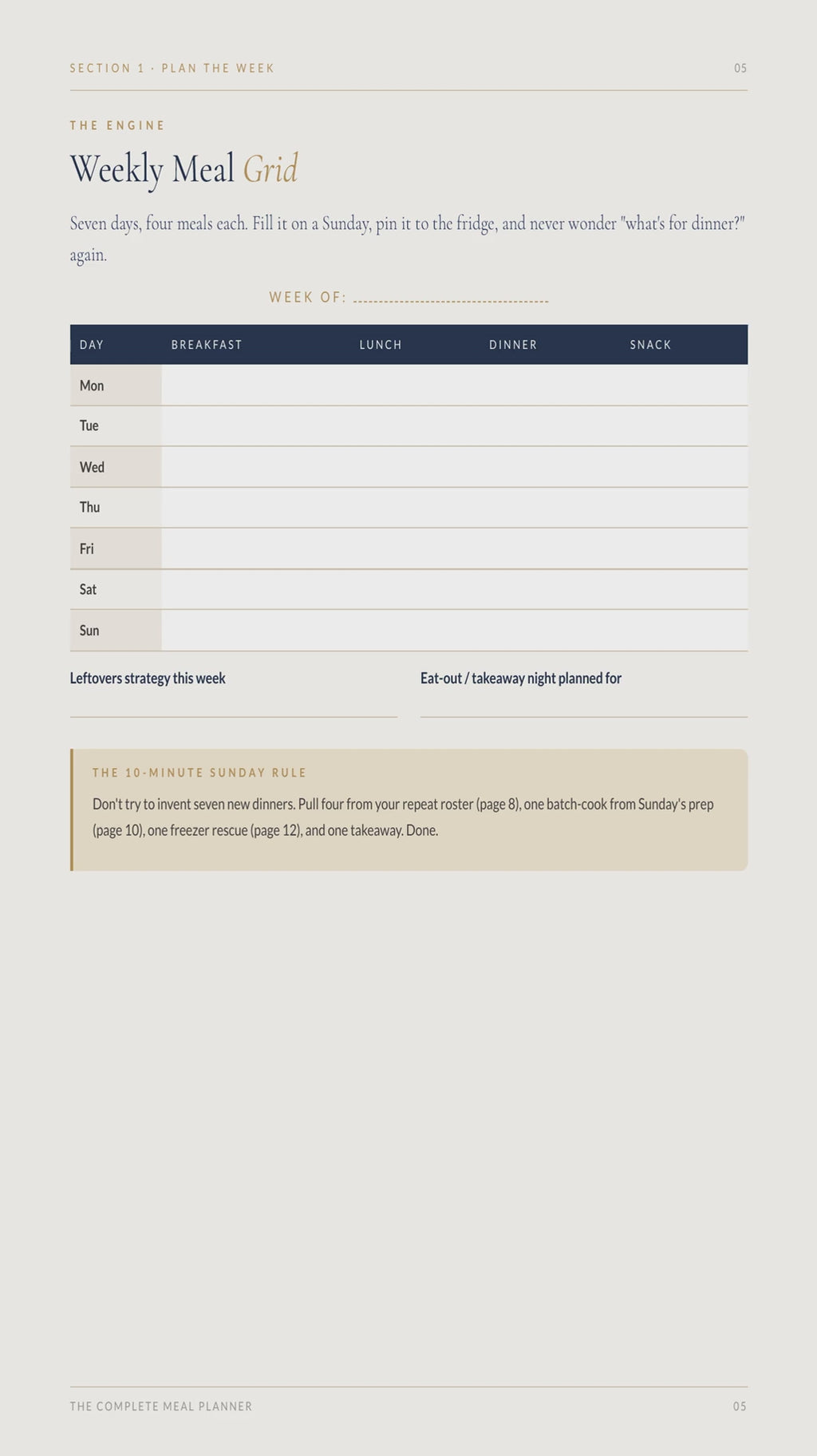Complete Meal Planner — product preview