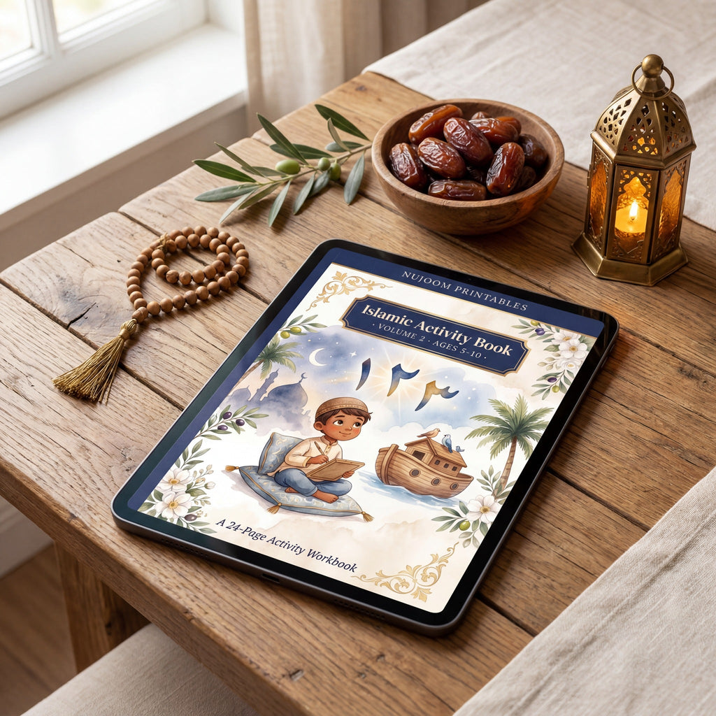PDF · Islamic Activity Book for Kids Vol 2 | 37 Pages: Arabic Numbers, Animals i