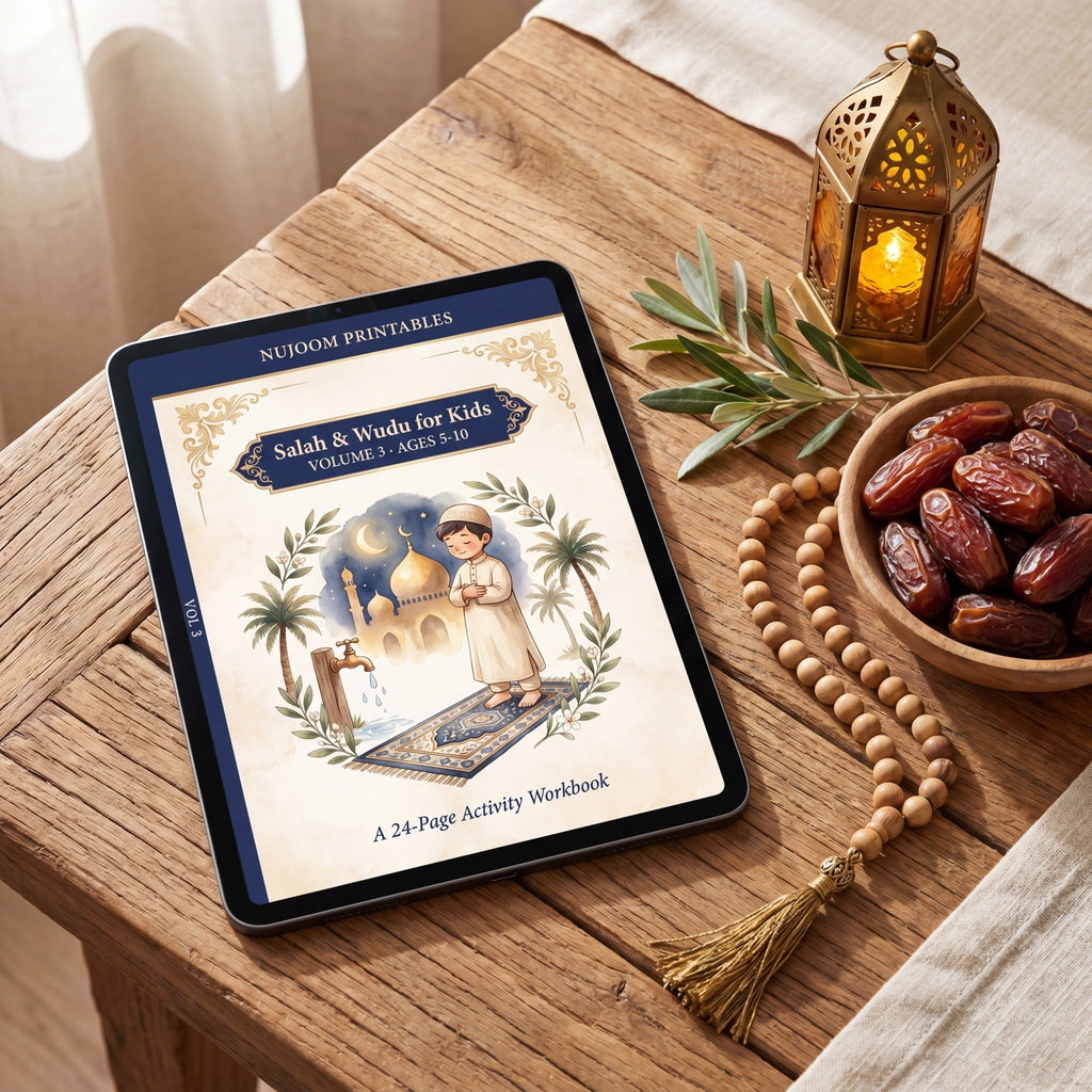 PDF · Islamic Activity Book for Kids Vol 3 | 37 Pages: Wudu Steps, Salah Positio